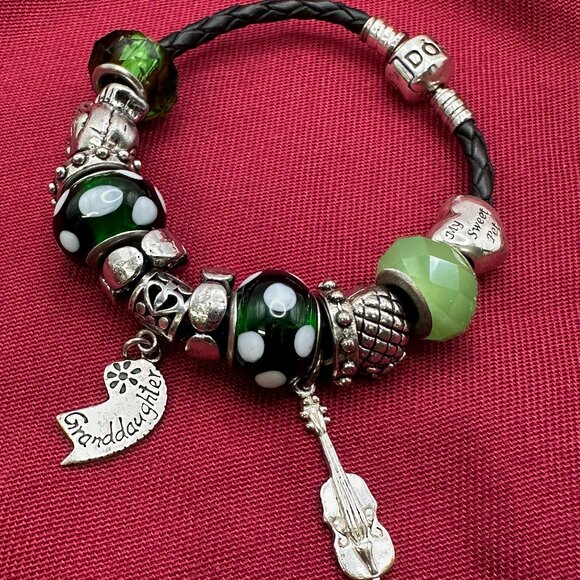 Pandora Bracelet w/13 Charms, Including One Authentic Pandora Charm and 12 unbra - Picture 2 of 15